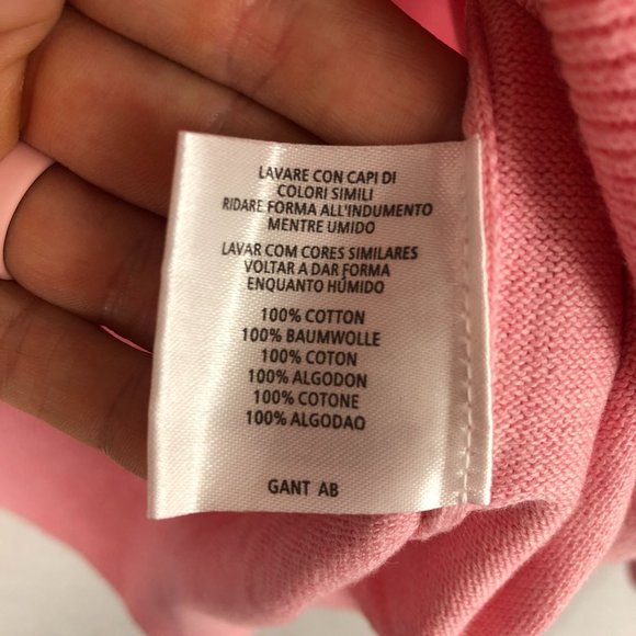 GANT NWT Men's Size X-Large Light Pink Melange Lightweight V-Neck Knit Sweater - Picture 10 of 11